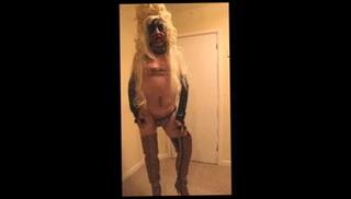 Video 152719901: crossdressing tranny slut, gay crossdresser, amateur crossdresser, crossdresser thong, blonde crossdresser