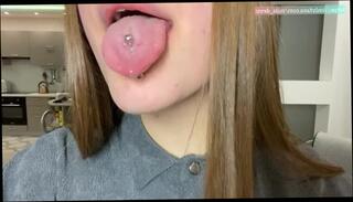Video 1575759473: fetish solo, amateur solo female, tongue fetish drooling, spit tongue fetish, long tongue fetish, pierced tongue, hot pierced