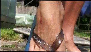 Video 1571298931: flip flop feet, flip flop cum, load feet, big feet, gay cum load