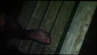 Video 352777701: foot fetish pissing, nylon feet foot, nylon catsuit, nylon feet close, fishnet foot fetish, outdoor foot fetish, piss straight