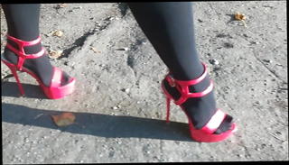 Video 762662101: sexy lady, sexy straight, sexy red high heels, european lady