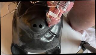 Video 1179594703: latex fetish bondage, latex solo, amateur orgasm solo, solo male orgasm, latex mask, latex puppy