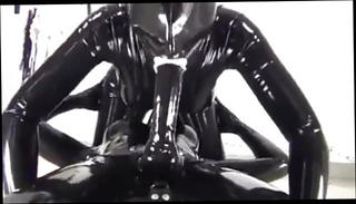 Video 1467621201: latex lesbian strapon, lesbian straight, two condoms