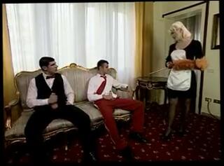 Watch the video about Big tits maid serve 2 studs