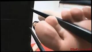 Video 1261037301: ella kross, feet slave foot, femdom feet slave, foot fetish slave, milf feet fetish, foot fetish jerk, straight slave, black nails feet, perfect feet, feet heels, cute feet, perfect breasts, breasts exposed, breast dressed
