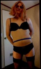 Video 230079101: crossdresser self bondage, crossdresser teasing, sissy shaking ass, gay man bondage, sissy tied