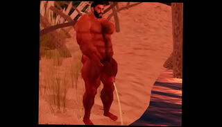 Video 1618669275: piss cam, bear pissing, muscle piss