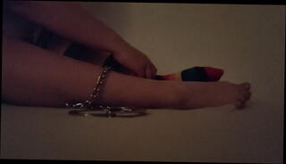 Video 1573712595: bdsm bondage fetish, bondage amateur bdsm, toe bondage, cuffed bondage, toes girl, soles toes, legs toes, stocking toes