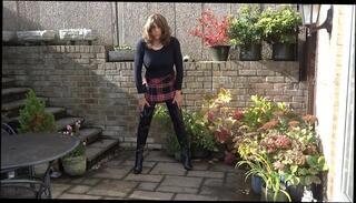Video 273014001: crossdresser butt plugged, gay butt plug, butt plug masturbation, plug wank, butt plug outdoor, crossdresser boots, plug hd, thigh boots