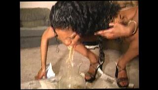 Video 353645115: throat gagging, gagging spitting, ebony girl