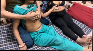Watch the video about Do bhabhi ko ek mein chuchi dhawai full enjoyment