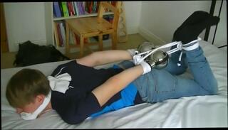 Video 807773704: bdsm fetish, gay bdsm, hogtied struggling