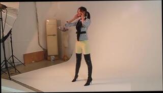 Video 848521804: chinese model posing, models leather, japanese fetish, asian fetish, thigh high leather boots
