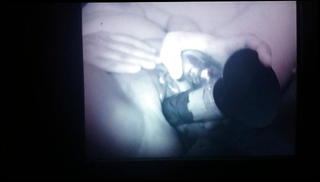 Watch the video about Thick wife cumming on dildo