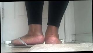 Video 132072301: foot fetish feet, flip flop feet, ebony feet fetish, black foot fetish, feet straight, thick ebony feet
