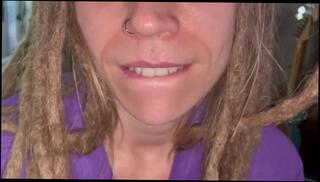 Watch the video about Hippy chic stroking my dick