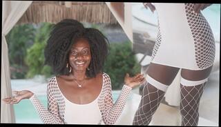 Watch the video about Smoking Hot Chocolate Model White Lingerie Try On!