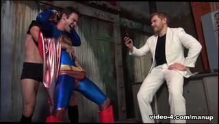 Video 1569006654: lance hart, alex adams, fetish threesome, threesome toy, gay threesome, man double, double teamed, spandex fetish