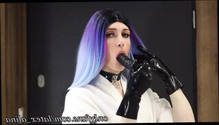 Video 1593594011: crossdresser big dildo, deep throat dildo blowjob, dildo deep throat training, great sucking, takes sucks, loves sucking, man gay