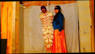 Video 332840601: femdom bondage domination, femdom foot domination, foot fetish domination, hogtied bondage, dominates straight, spandex bondage