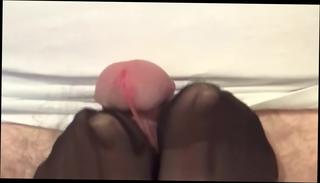 Video 950641304: foot fetish cumshot, nylon foot play, white nylon foot