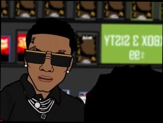 Video 797511403: cartoon boy, cartoon celebrity, amateur boy, behind amateur