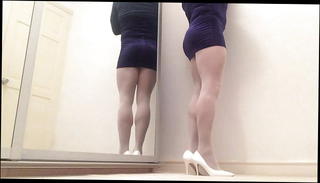 Video 1222268501: gay pantyhose, pantyhose white dress