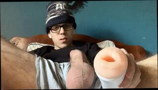 Watch the video about 19 Year Old Twink Using Fleshlight In Bed