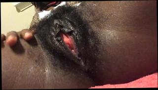 Watch the video about Hot ebony pussy fingering