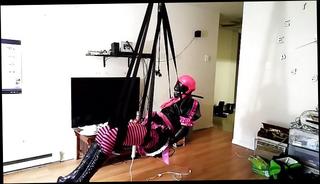 Video 498390001: latex bdsm bondage, shemale bondage bdsm, sissy self bondage, sissy solo, sissy stockings, bondage hd
