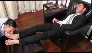 Video 1015021004: feet licking cock, feet stroke cock, massage cumshot, massage masturbation, gay massage, handsome feet