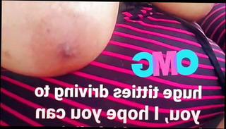 Watch the video about Jellojuggz44f big titties out bouncing while driving