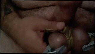 Video 1573985731: nipple clamps ball, cock clamp, bondage piercing, gay cbt, tied clamped, shoes cock, pierced man