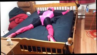 Video 877433204: sissy bondage, crossdresser bdsm, gay crossdresser, belt bondage, bed bondage