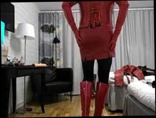 Video 1565963801: latex joi, shemale joi, latex dance, stockings joi, public joi