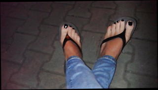 Video 1176731001: toes flip flops, black flip flops, toe nail polish, straight polish