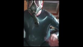 Video 1609582913: latex catsuit, catsuit fetish, catsuit bondage, latex solo, amateur solo play, amateur solo male, bondage casting