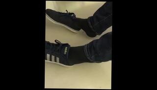 Video 829383603: candid feet shoeplay, feet solo, amateur solo male, solo amateur young, socks shoeplay, old feet