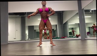 Video 1596944205: ripped female bodybuilder, ripped athletic, ripped muscular, rips huge