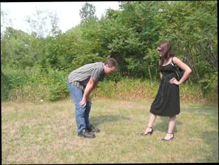 Video 910135604: public fetish, woman ball busting, self ball busting