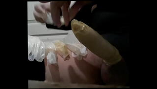 Watch the video about Play with 45 condoms part 1