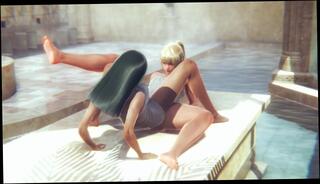 Watch the video about Lesbian relaxing at sauna