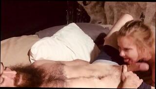 Watch the video about Step son gets blowjob from his stepmom for breakfast!!