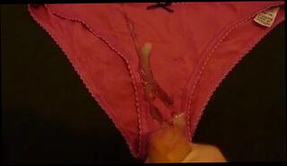 Watch the video about Pink panty wank