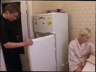 Video 260021204: russian mom boy, mom kitchen