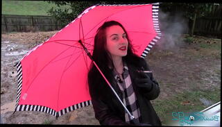 Video 1598710165: rose black, smoking fetish milf, milf housewife, leather boots fetish, milf wearing black, lip fetish, milf flashing, milf outside, fetish red, outdoor fetish