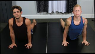 Video 1603826571: feet together, feet stretch, gay anal, gay yoga, big cock outside, short cock