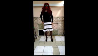 Video 1589200995: crossdresser nylon, transvestite nylon, nylon shemale, nylon stockings high heels, sperma