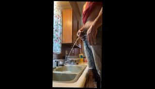 Video 1623959183: pissing peeing fetish, solo pee fetish, pee desperation pissing, solo male piss, amateur pee, kitchen piss, very pissed, taking piss