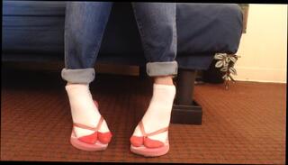 Video 1608674963: milf feet fetish, milf feet solo, milf amateur fetish, flip flop shoeplay, fetish feet socks, milf solo female, amateur white milf, pink flip flops, feet behind